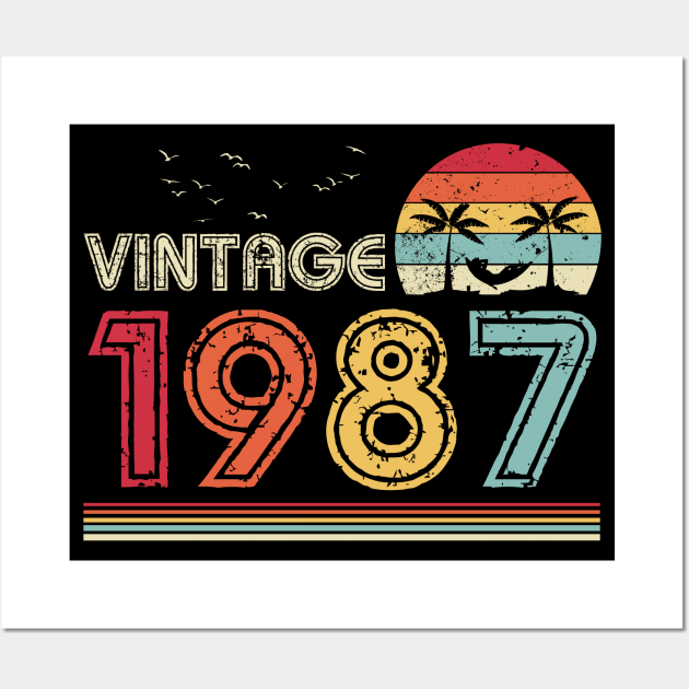 Vintage 1987 Limited Edition 34th Birthday Gift 34 Years Old Wall Art by Penda